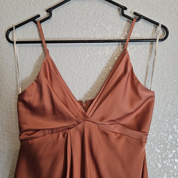 Forever 21 Burnt Orange Silky Slip Dress Sz S - Picture 3 of 10
